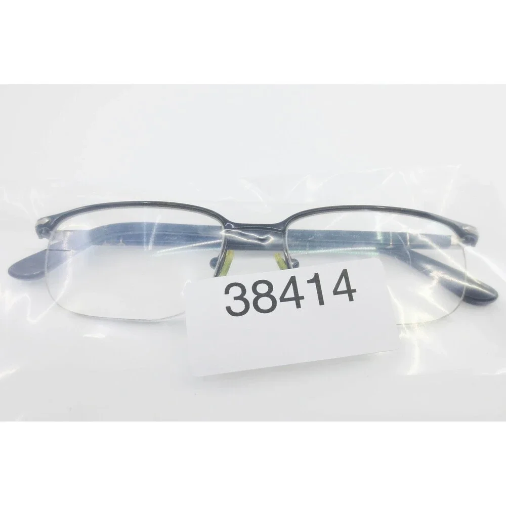 Persol 2157-V 518 Black Silver Semi Rimless Eyeglass Frames Italy 51-19-140